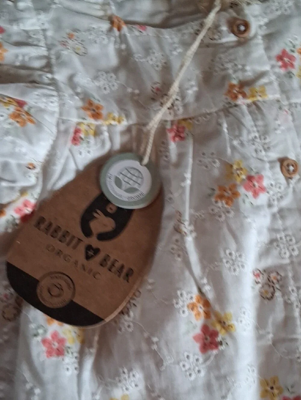 Rabbit & Bear Set 2T Organic White Floral Eyelet Shorts Ruffle Top